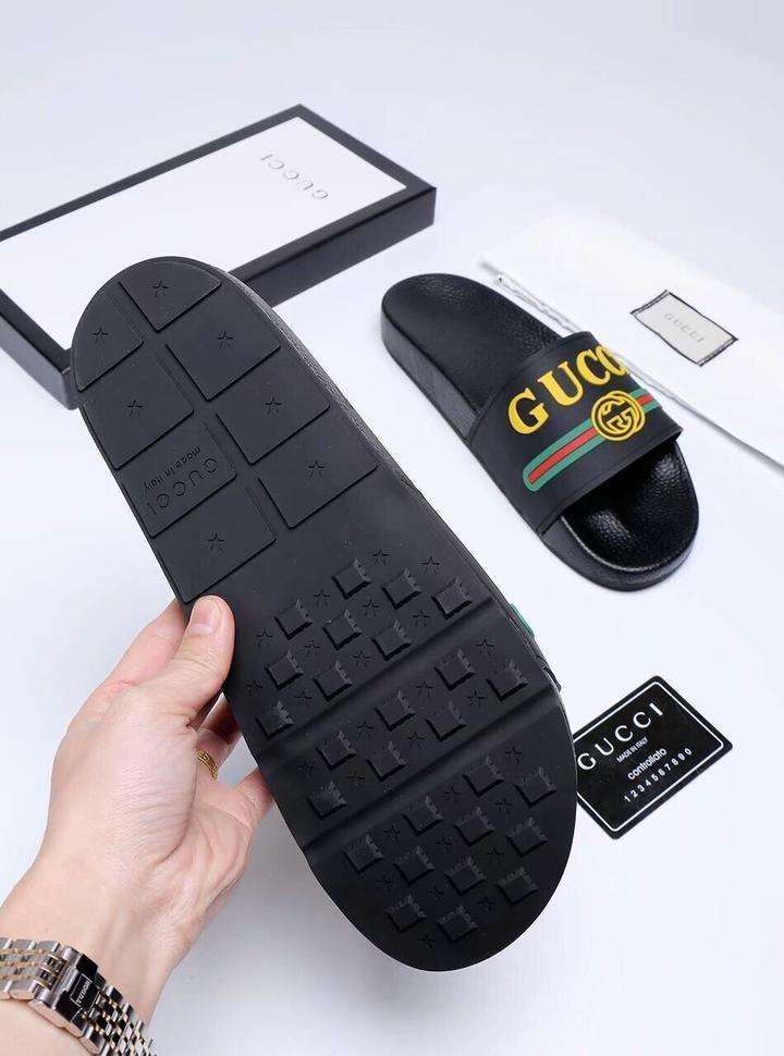 Gucci Leather Slippers - Men's Luxury Loungewear | Authentic