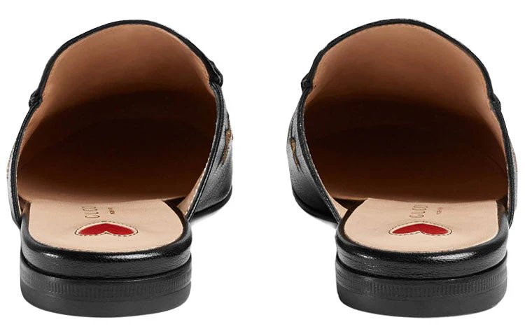 WMNS) Gucci Princetown Embroidered Leather Slipper 'Black'