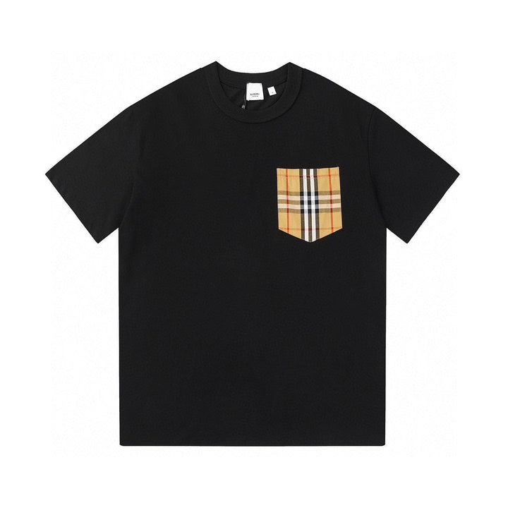 Burberry Crew Neck T-Shirt (Black & Beige) – Luxury Cotton Comfort