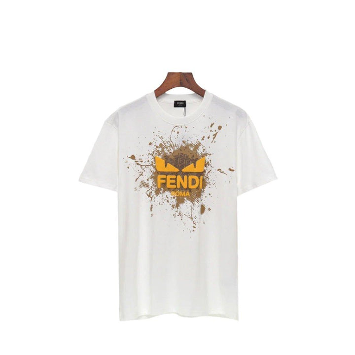Fendi T-Shirt without Collar 'White-Yellow'