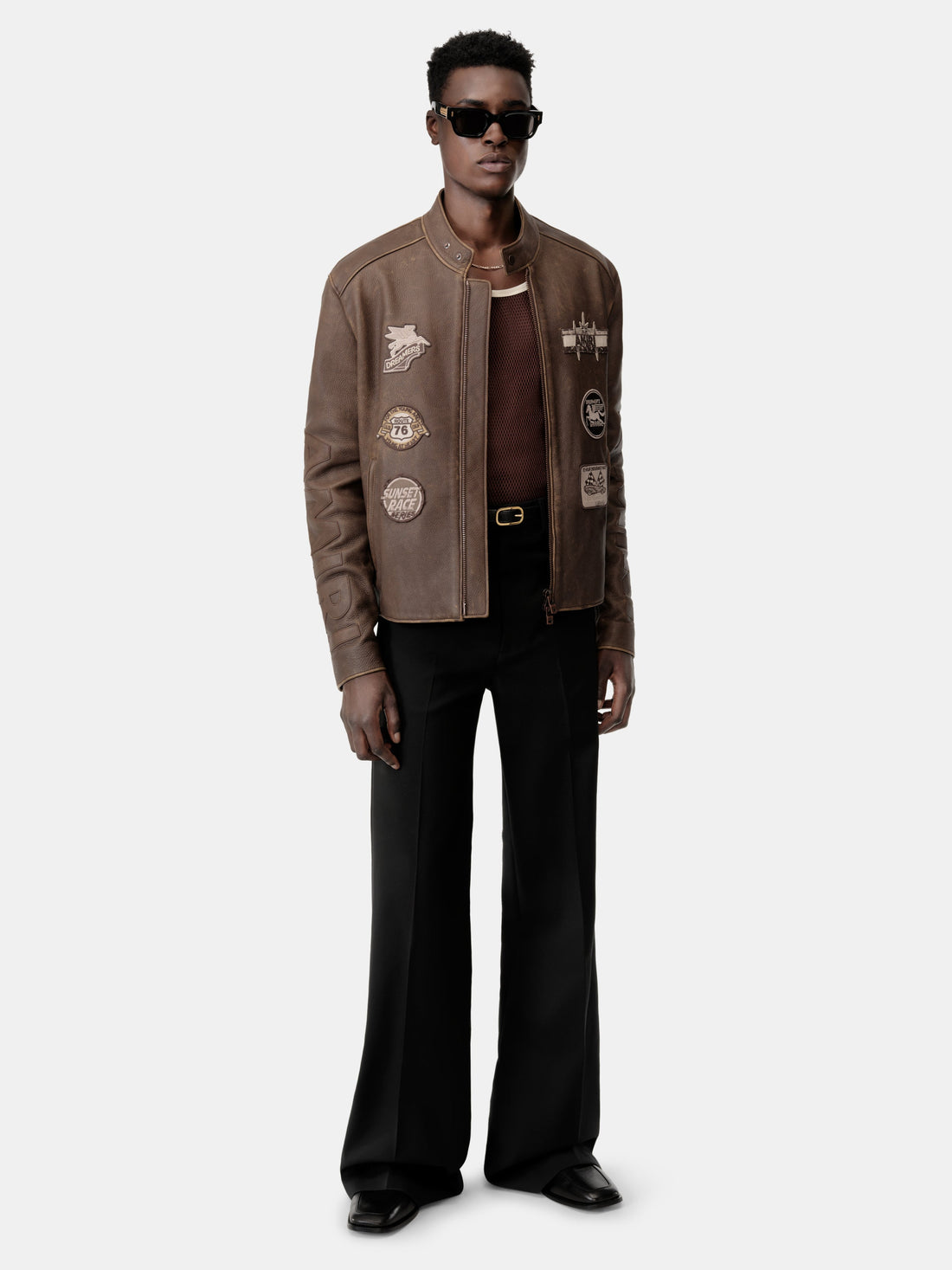 AMIRI PATCH RACER JACKET - Walnut Brown