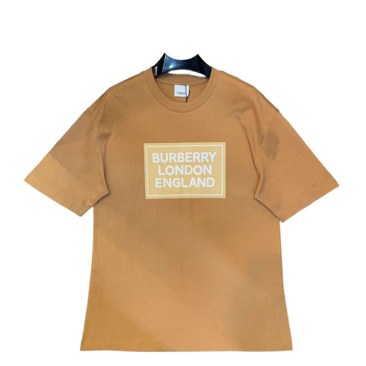Burberry Brown & Beige T-Shirt Without Collar