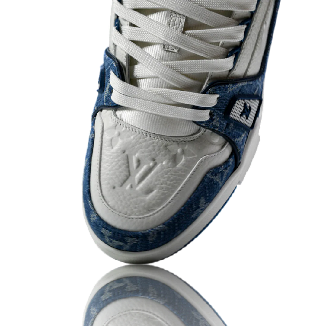 LOUIS VUITTОП TRAINER LOW 'MONOGRAM DENIM WHITE BLUE'