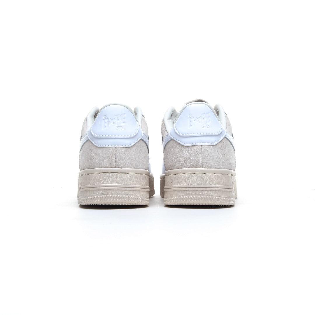 A Bathing Ape Bape Sta Low Suede Heel White