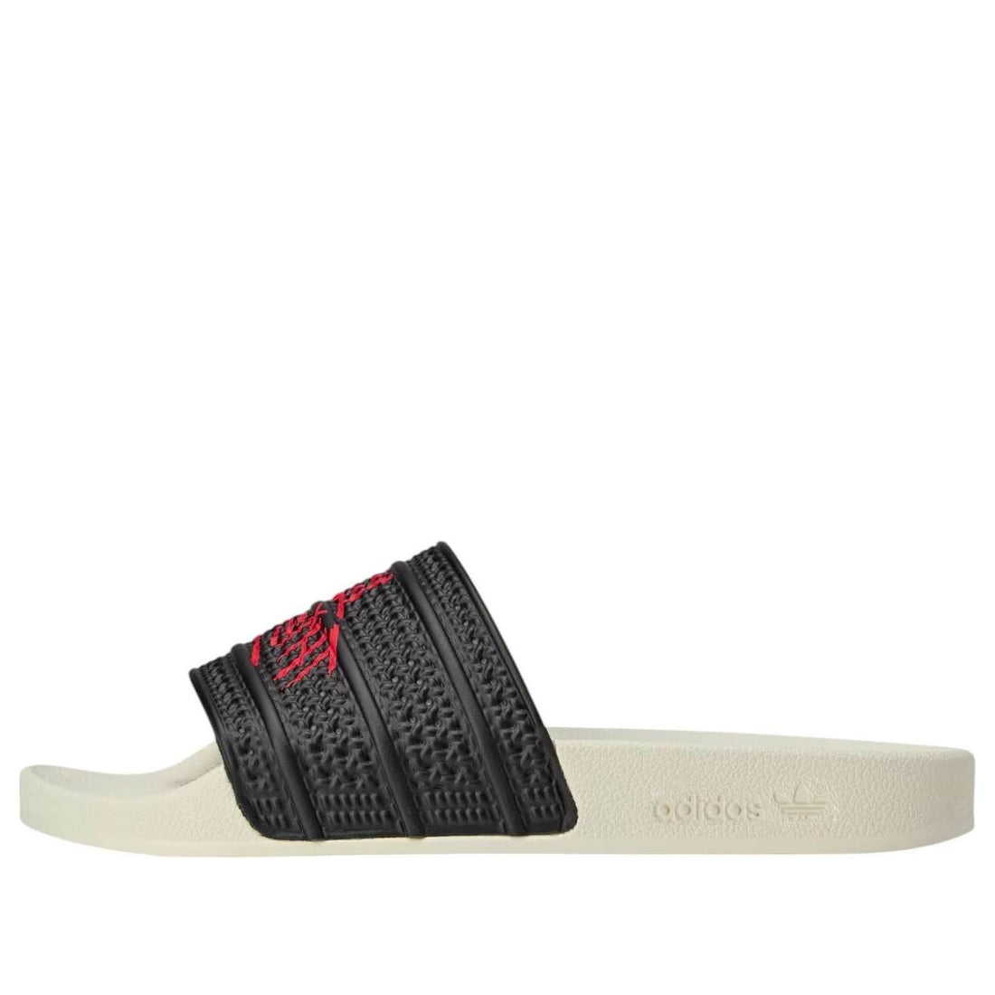 adidas x 100 Thieves Adilette Slides Asia Sizing 'Black Red' JR9152