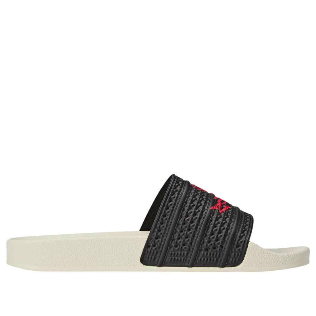 adidas x 100 Thieves Adilette Slides Asia Sizing 'Black Red' JR9152