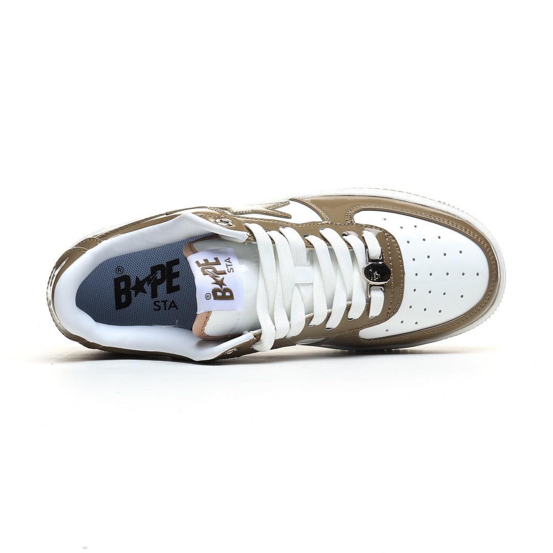 A Bathing Ape Bape Sta Patent Leather White Khaki