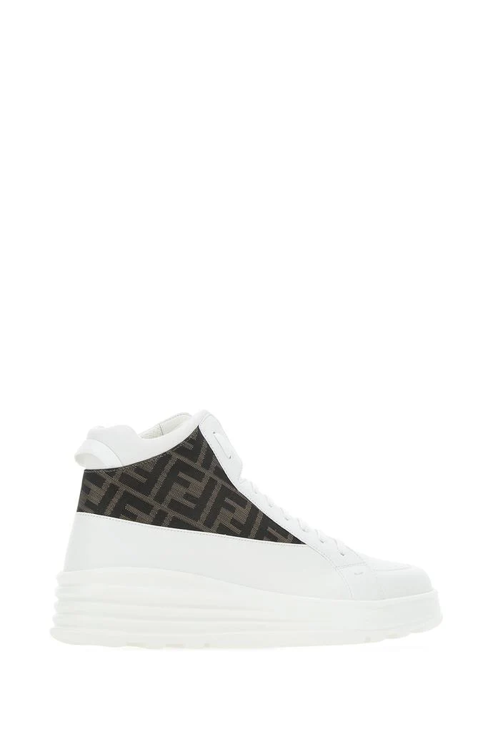 FENDI JACQUARD FF LOGO HIGH-TOP SNEAKERS