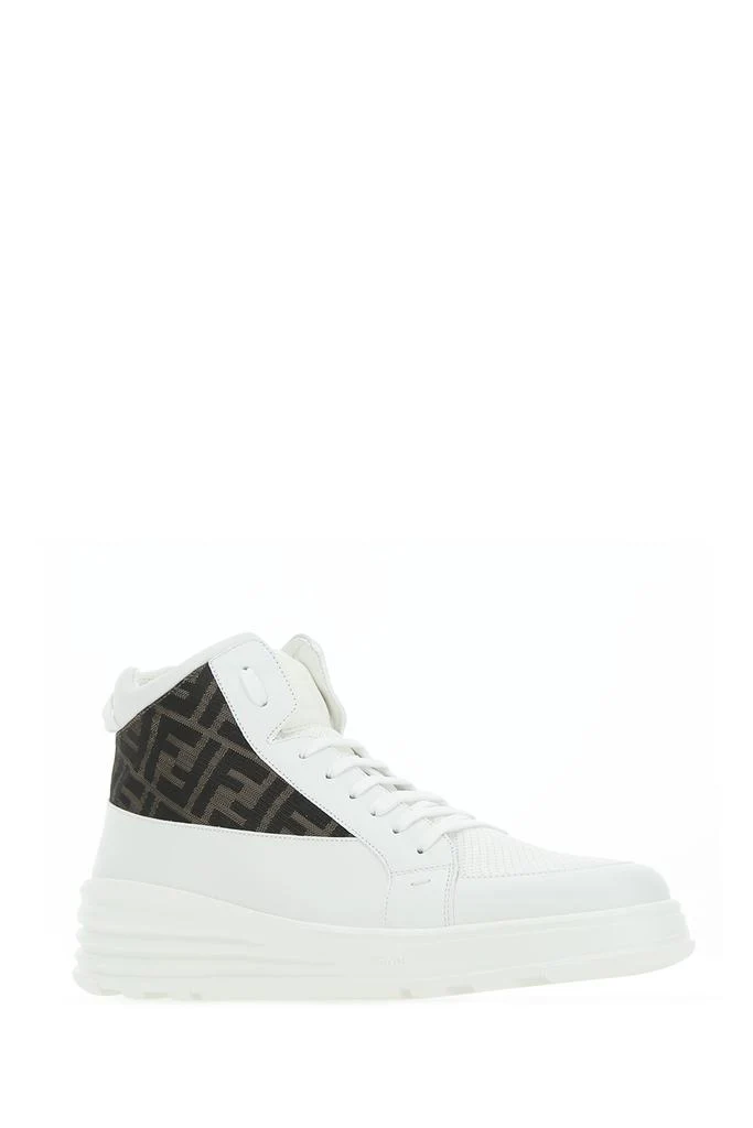 FENDI JACQUARD FF LOGO HIGH-TOP SNEAKERS