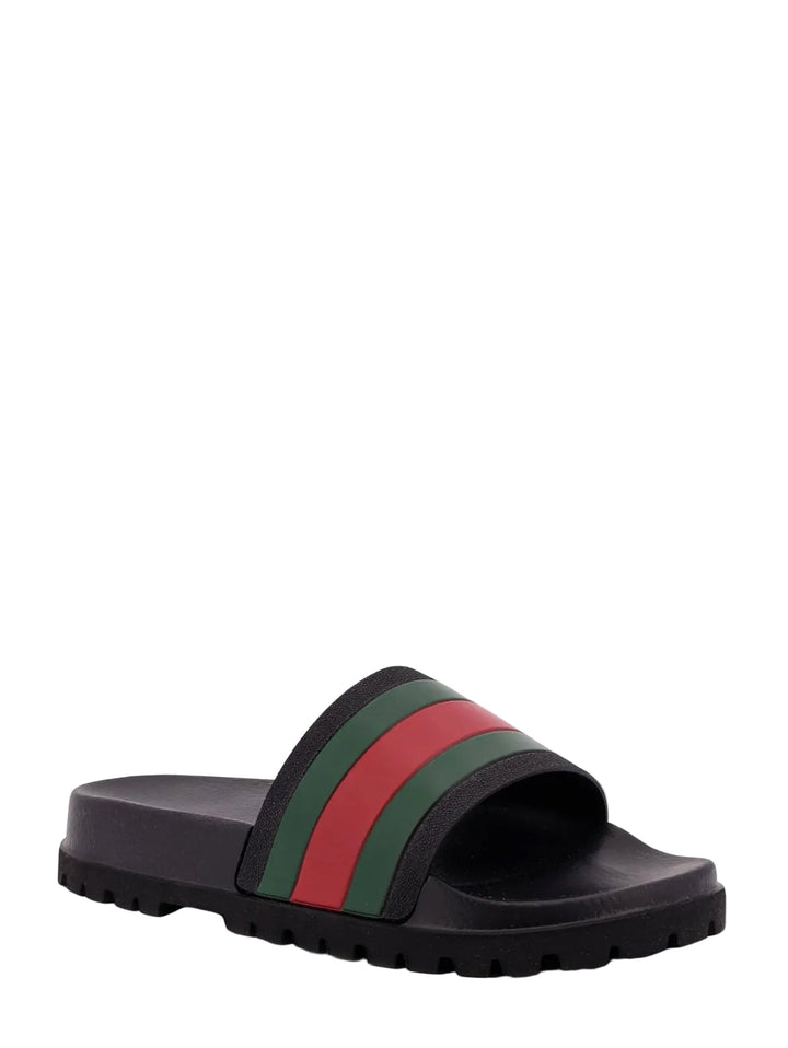 Gucci Rubber Slide With Web Detail Black Men