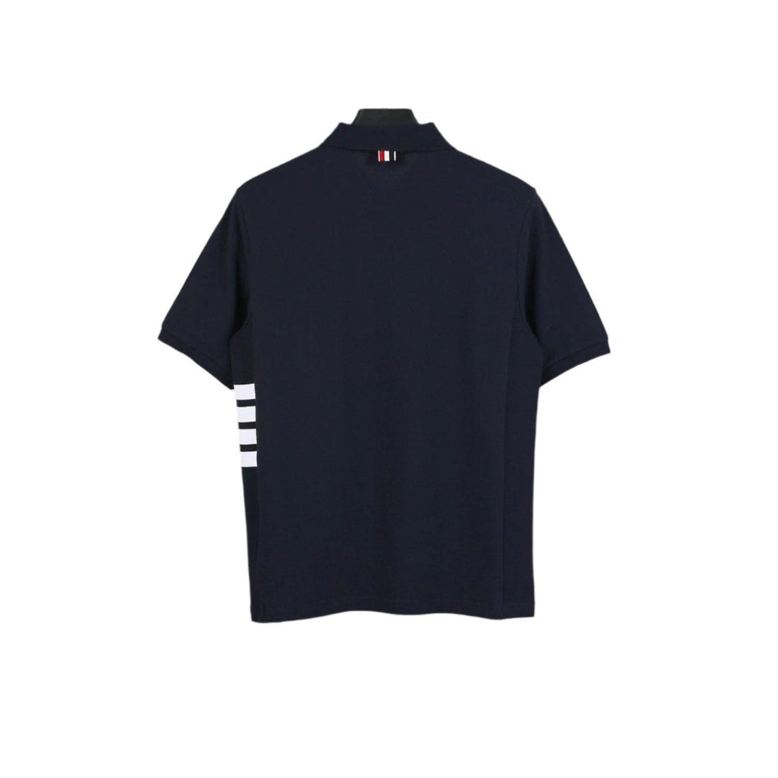 Thom Browne Navy Blue T-Shirt with Collar