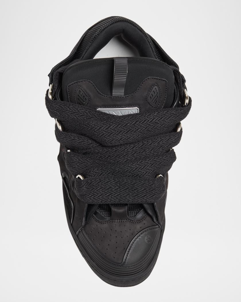 Men's Curb Napa Leather Low-Top Sneakers