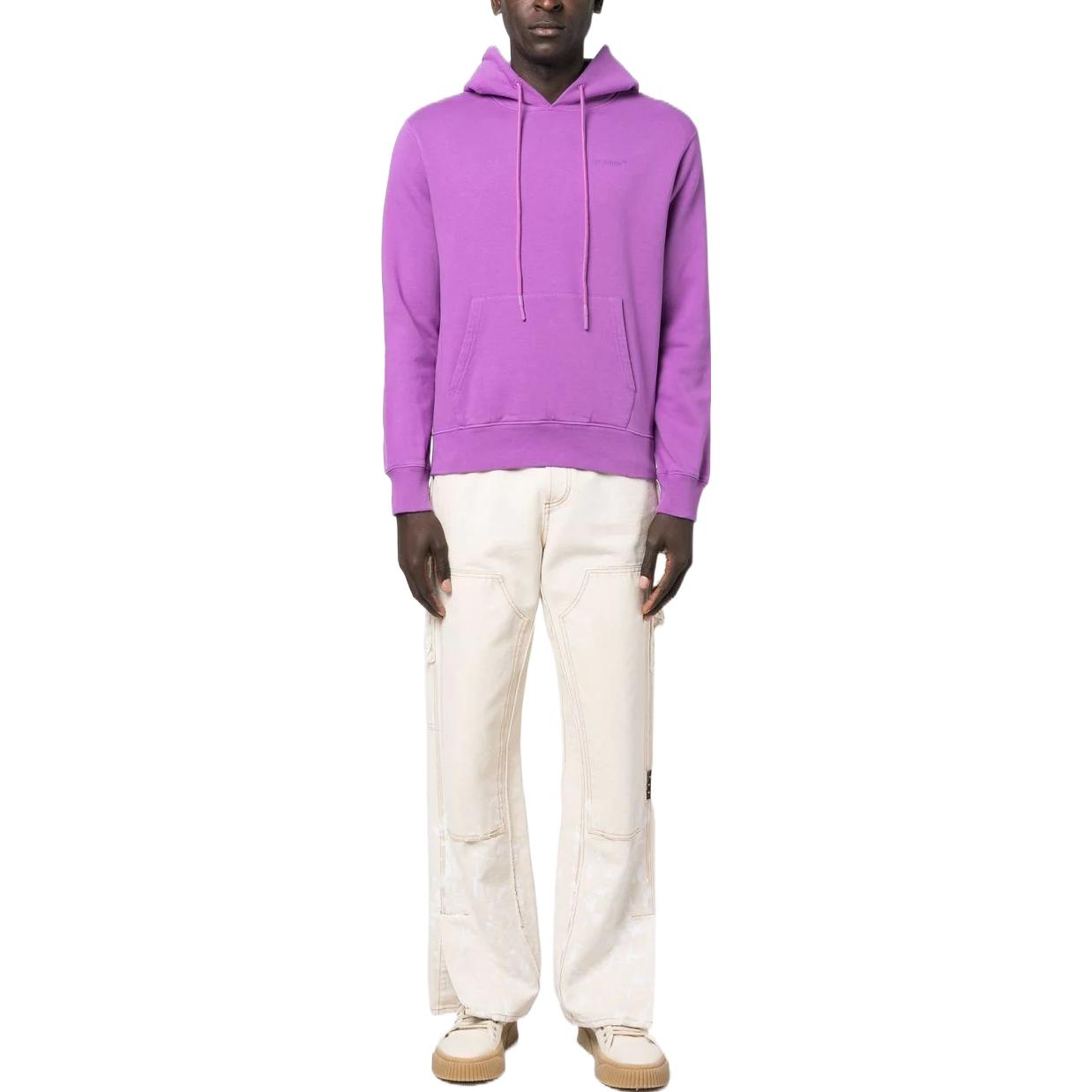 Off-White Logo-Print Cotton Hoodie OMBB097S23FLE0013636