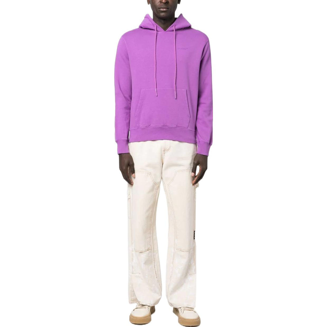 Off-White Logo-Print Cotton Hoodie OMBB097S23FLE0013636