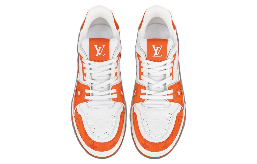 LOUIS VUITTON LV Trainers 'White Minimonogram Orange' 1ABOJY