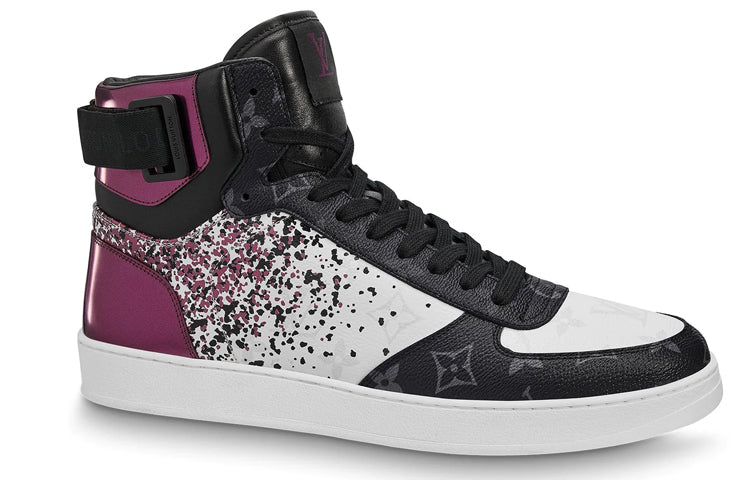 LOUIS VUITTON Rivoli Ankle Sneakers 'Metallic Purple with Black Monogram' 1A5YK