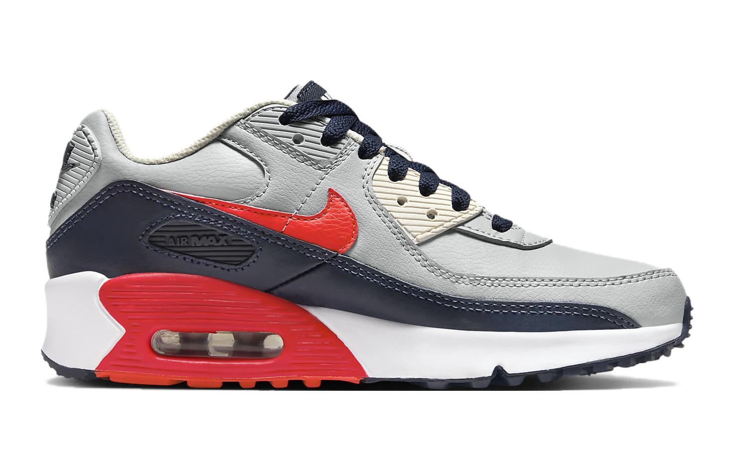 (GS) Nike Air Max 90 LTR 'Light Smoke Bright Crimson' CD6864-021