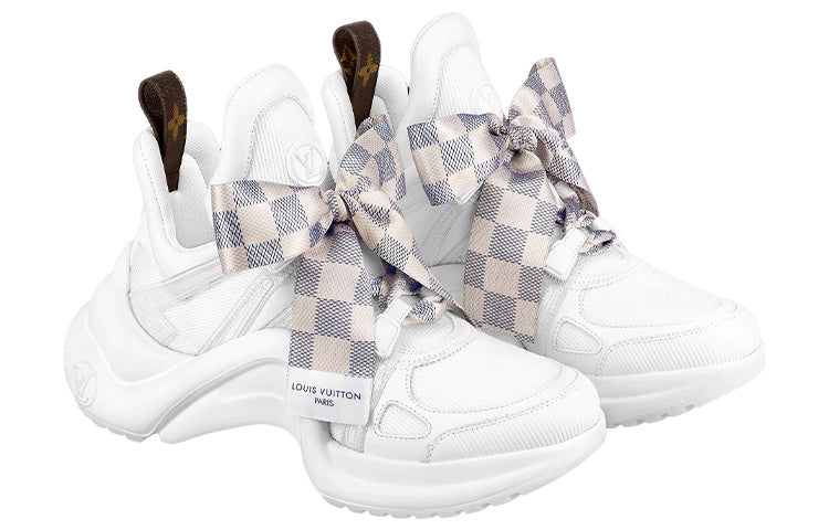 (WMNS) LOUIS VUITTON Archlight 1.0 Sneakers 'White with Plaid Ribbon' 1AACPW