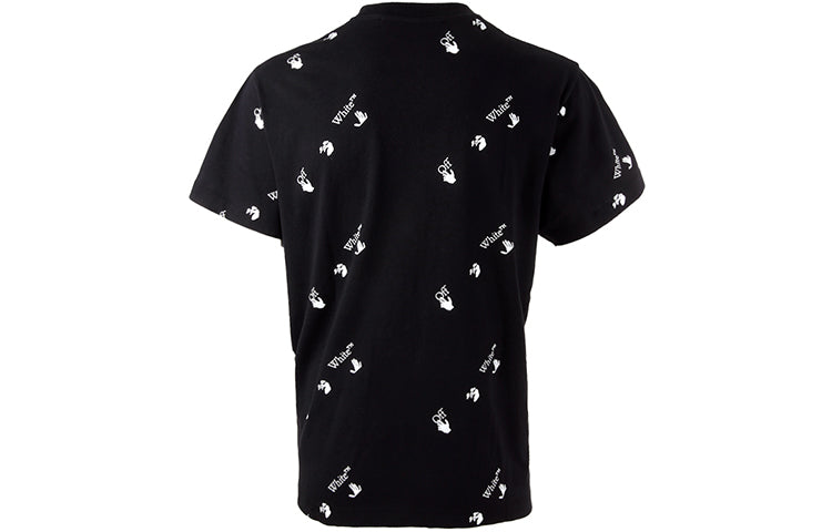 Off-White Logo Printing Short Sleeve Loose Fit Black OMAA038R21JER0101001