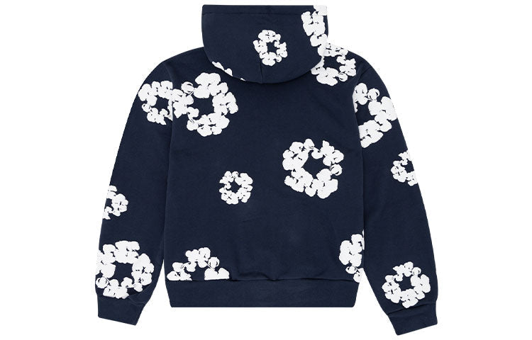 Denim Tears Cotton Wreath Logo Hoodie 'Navy White' 301-080-30