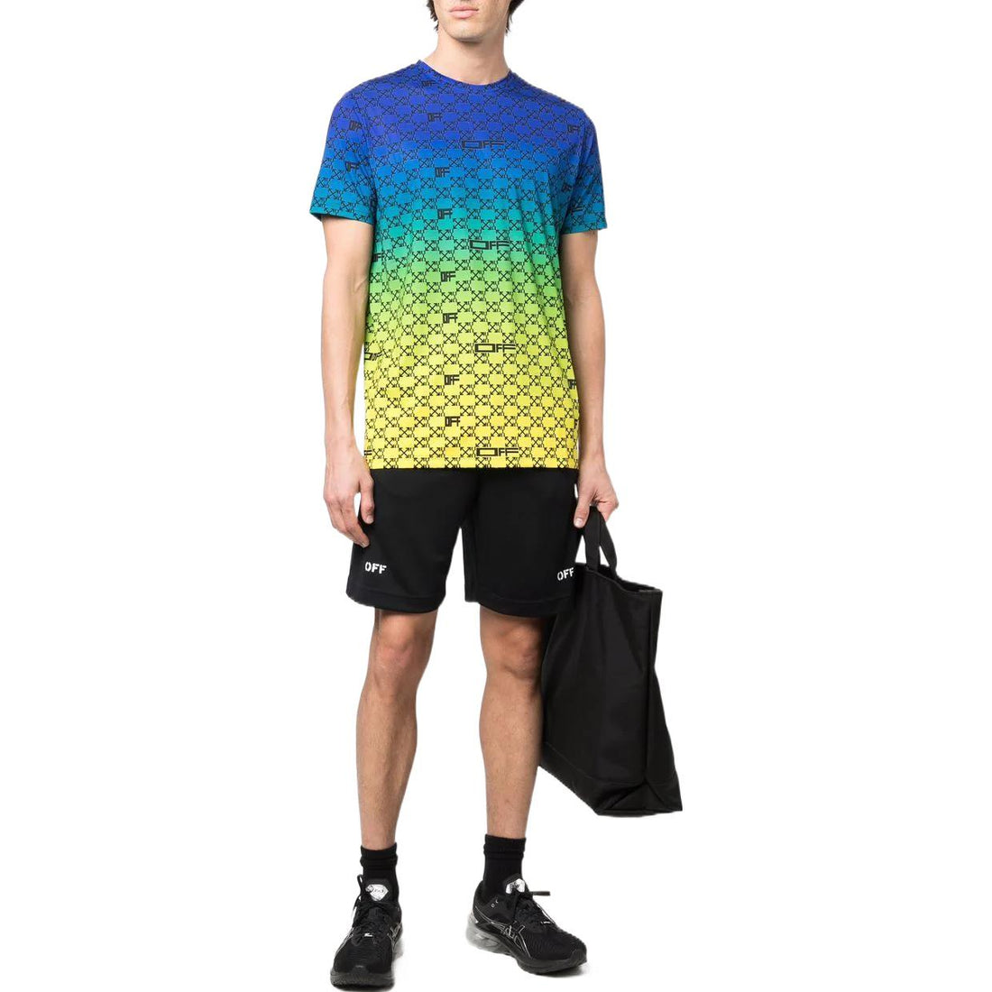 Off-White SS22 Logo Printing Shorts Ordinary Version Black OMVH023C99FAB0011001