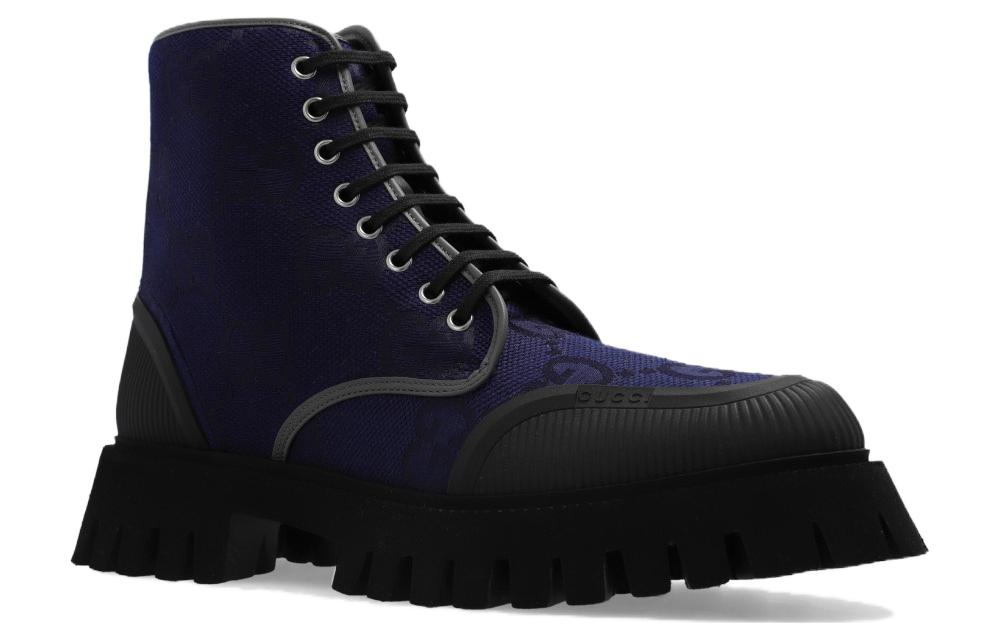 Gucci Maxi GG Lace Up Sneakers 'Navy' 699970-UKOF0-4549