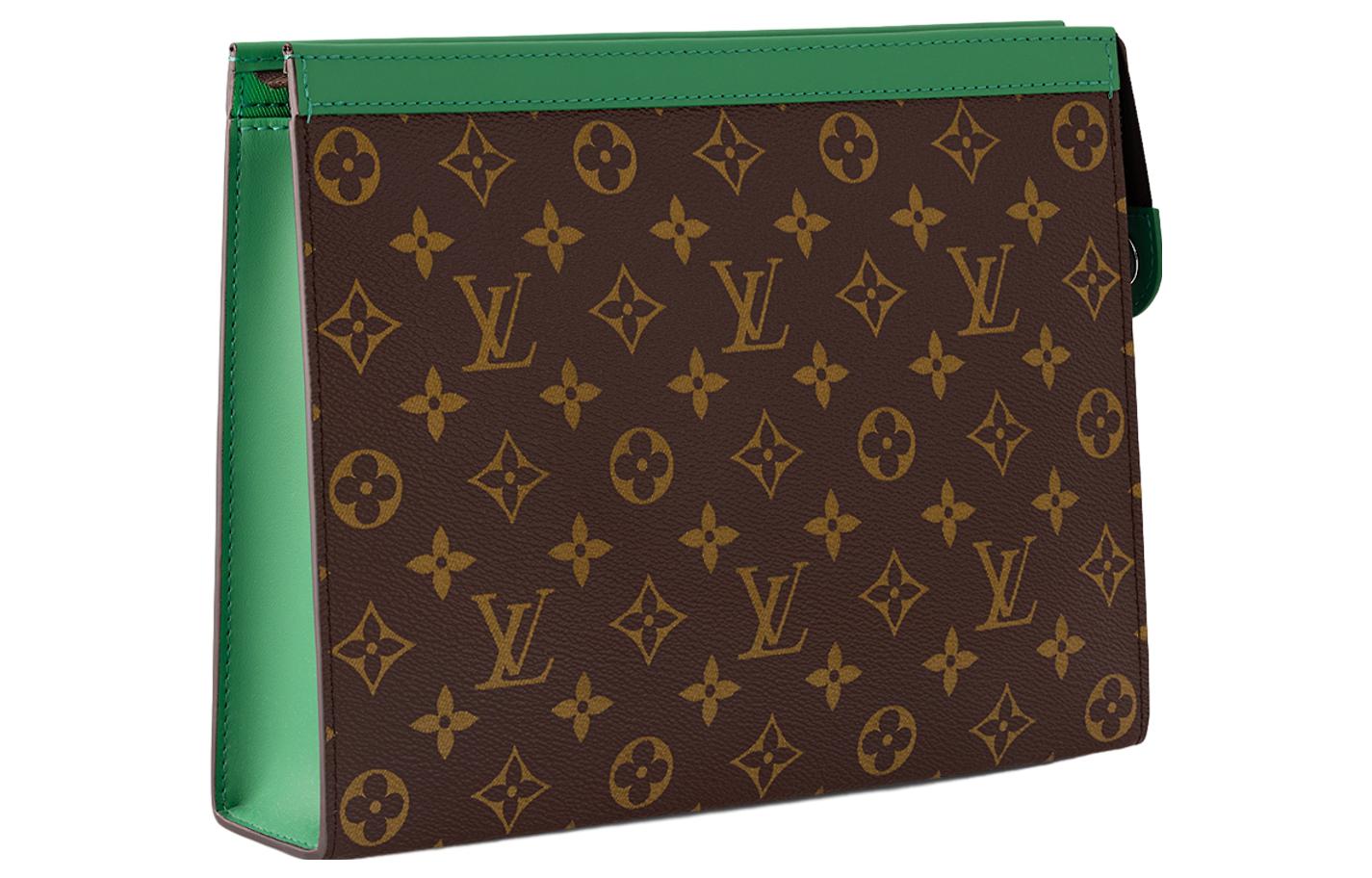 LOUIS VUITTON Pochette Voyage MM Monogram Macassar Canvas 'Green' M82854