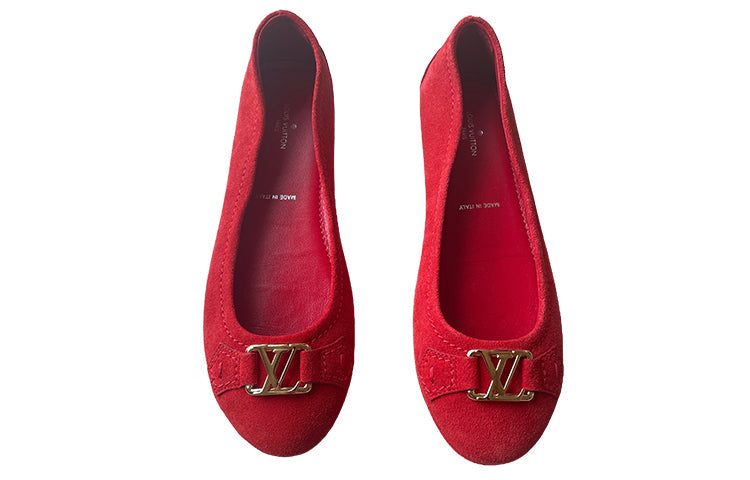 (WMNS) LOUIS VUITTON Ballerina Shoes 'Red Suede' 1A2P1N