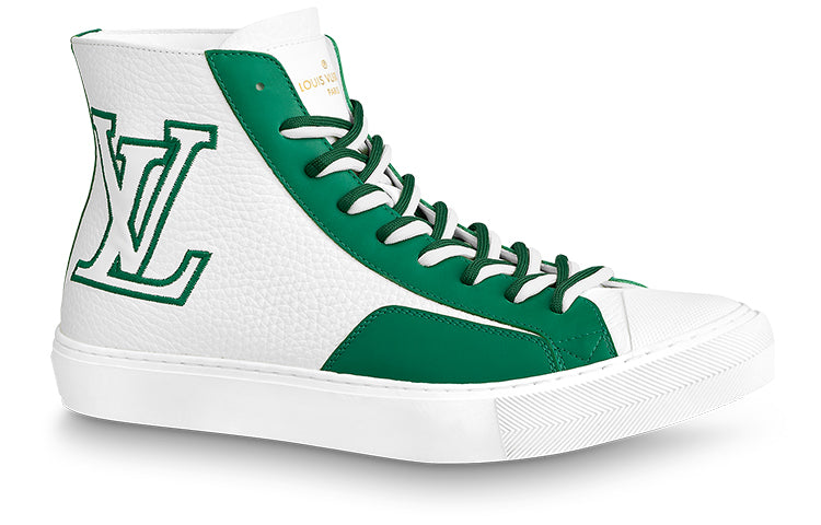 LOUIS VUITTON Tattoo Ankle Sneakers 'White Green' 1A8XWQ