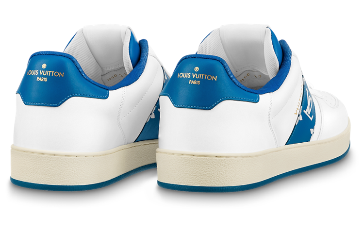 LOUIS VUITTON Rivoli Sneakers 'White with Blue Side Monogram Band' 1AAVA0