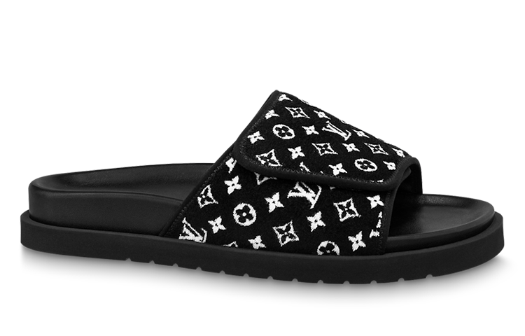 LOUIS VUITTON Miami Mules 'Black Monogram' 1ABFTT