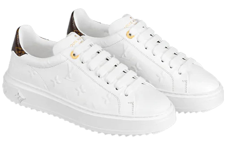 (WMNS) LOUIS VUITTON Time Out Sneakers 'White Monogram with Brown Monogram' 1A87OS