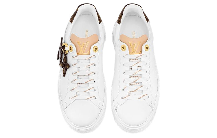 (WMNS) LOUIS VUITTON Time Out Sneakers 'White with Brown Monogra' 1ABB4A