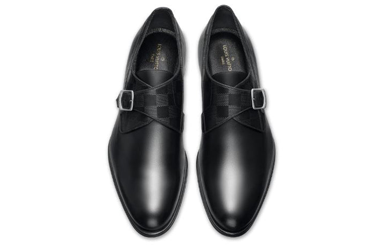 LOUIS VUITTON Haussmann Buckle Shoes 'Black' 1A2BFY