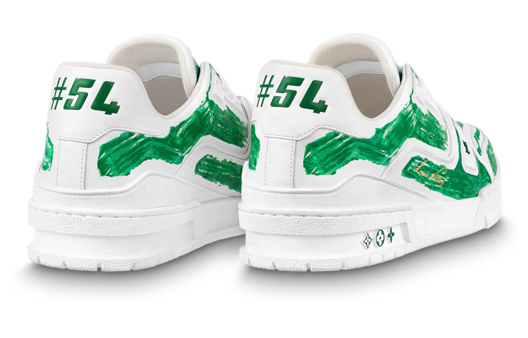 LOUIS VUITTON LV Trainer Sneakers 'White and Colored In Green' 1ABLX1