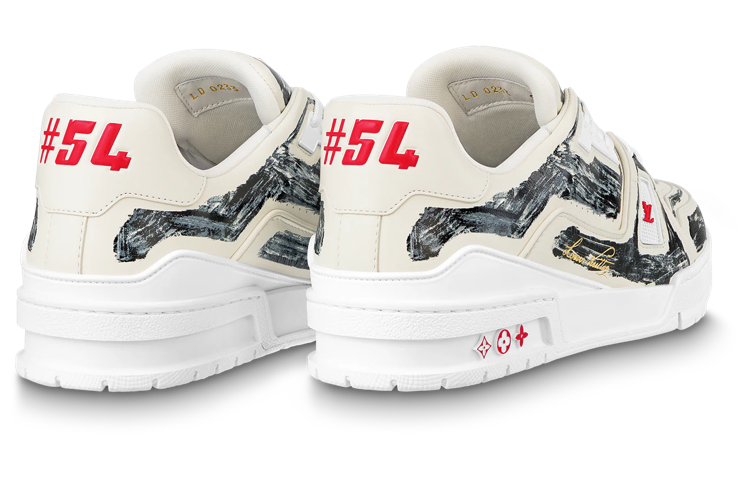 LOUIS VUITTON LV Trainers 'Grey White Red' 1ABLWE
