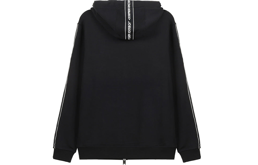 Burberry FW20 Logo Cotton hooded Zipper Sports Tops Black 80295271