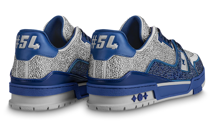 LOUIS VUITTON Trainer Sneakers 'Grey Blue Crystals' 1AA6QZ