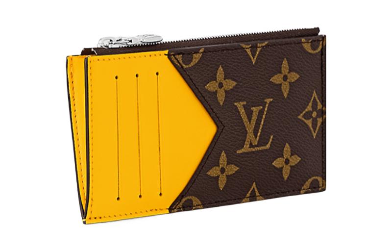 LOUIS VUITTON Monogram Macassar Canvas Coin Card Holder 'Yellow' M82910