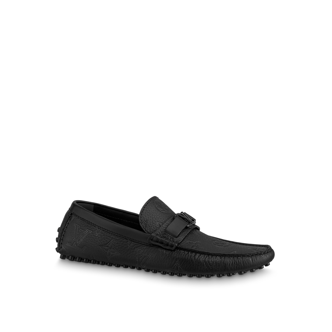 LOUIS VUITTON Hockenheim Moccasin Shoes 'Black Monogram' 1AAN2N