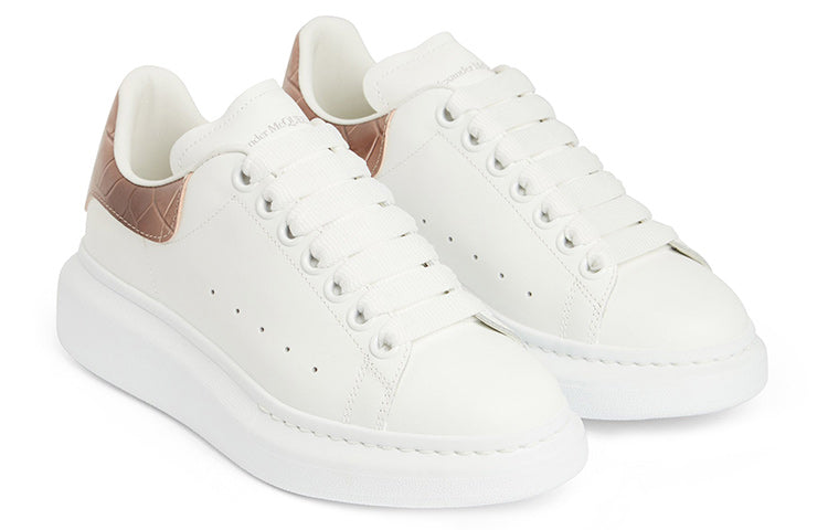 (WMNS) Alexander McQueen Oversized Sneaker 'White Burnt Pink Crocodile' 553770WICG69886