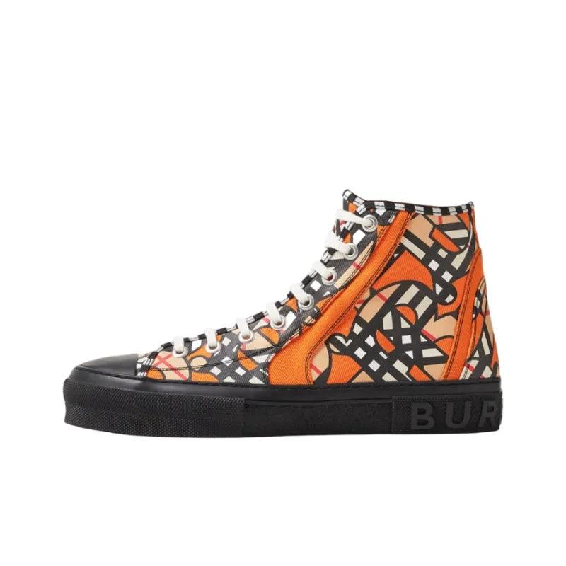 Burberry High Top Stylish Skateboarding Shoes 'Bright Orange'
