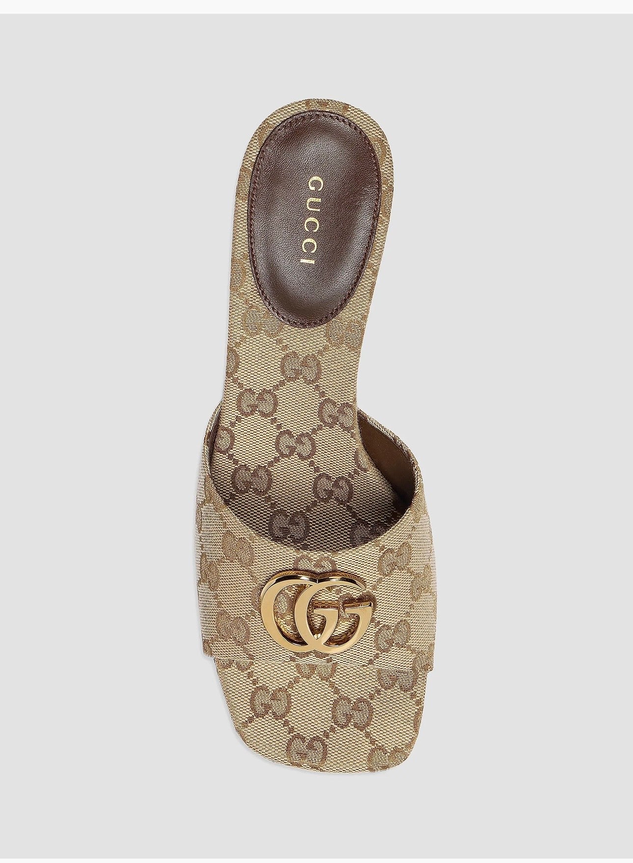 Gucci  Marmont 55MM Monogram Canvas Sandals