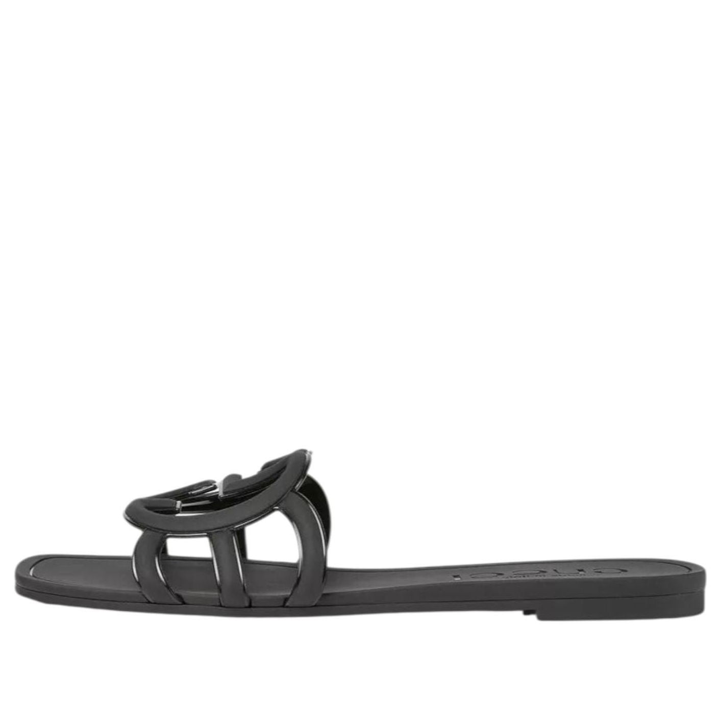 (WMNS) Gucci Interlocking G Slides 'Black Rubber' 780307-J8700-1000