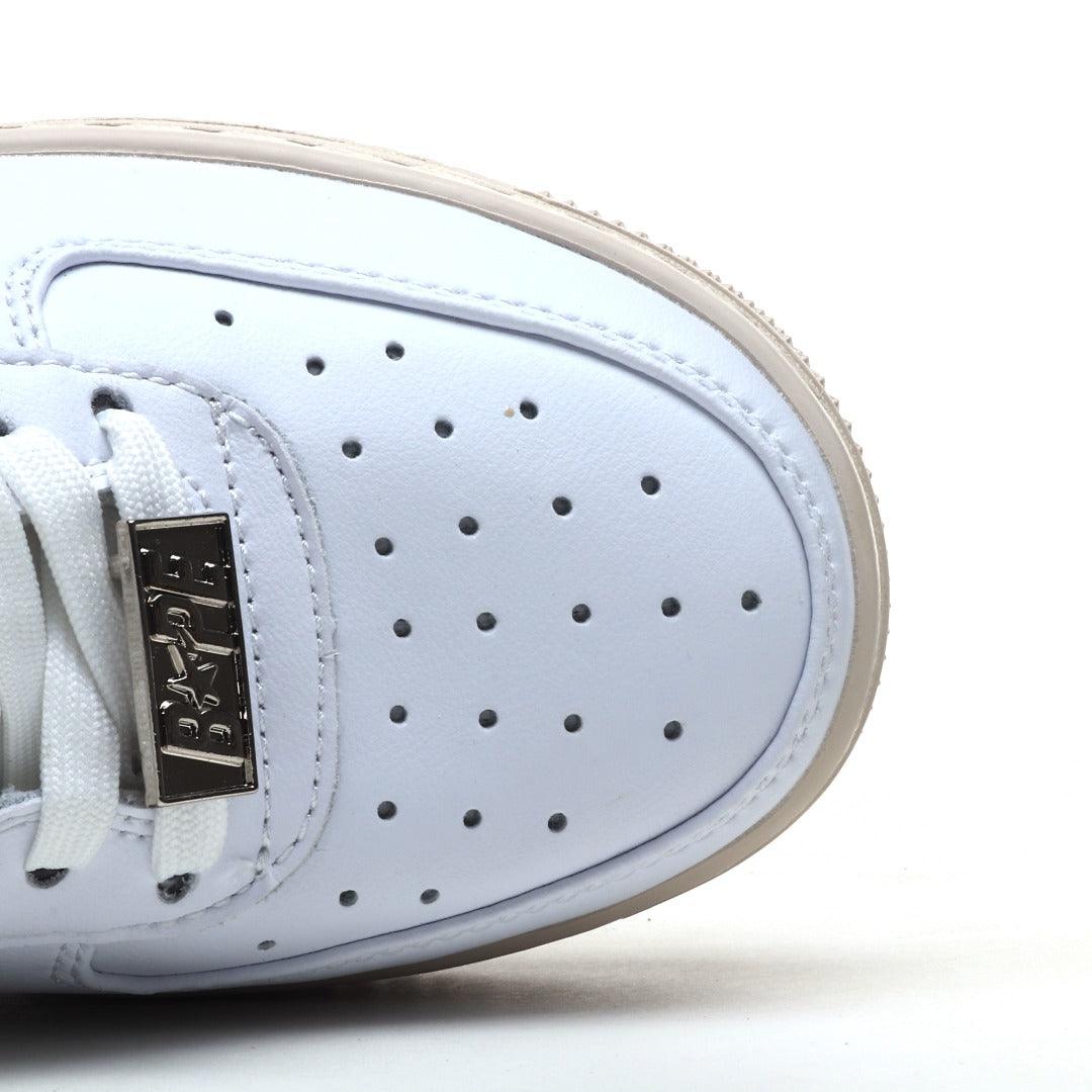 A Bathing Ape Bape Sta Low Suede Heel White