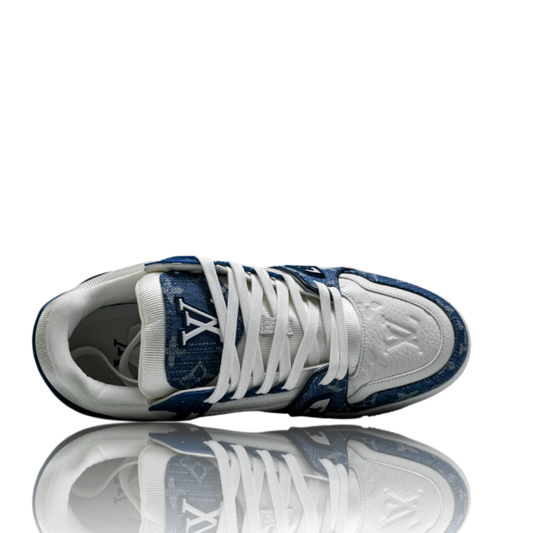 LOUIS VUITTОП TRAINER LOW 'MONOGRAM DENIM WHITE BLUE'