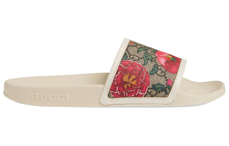 WMNS) Gucci GG Slide 'Flora Print - Beige