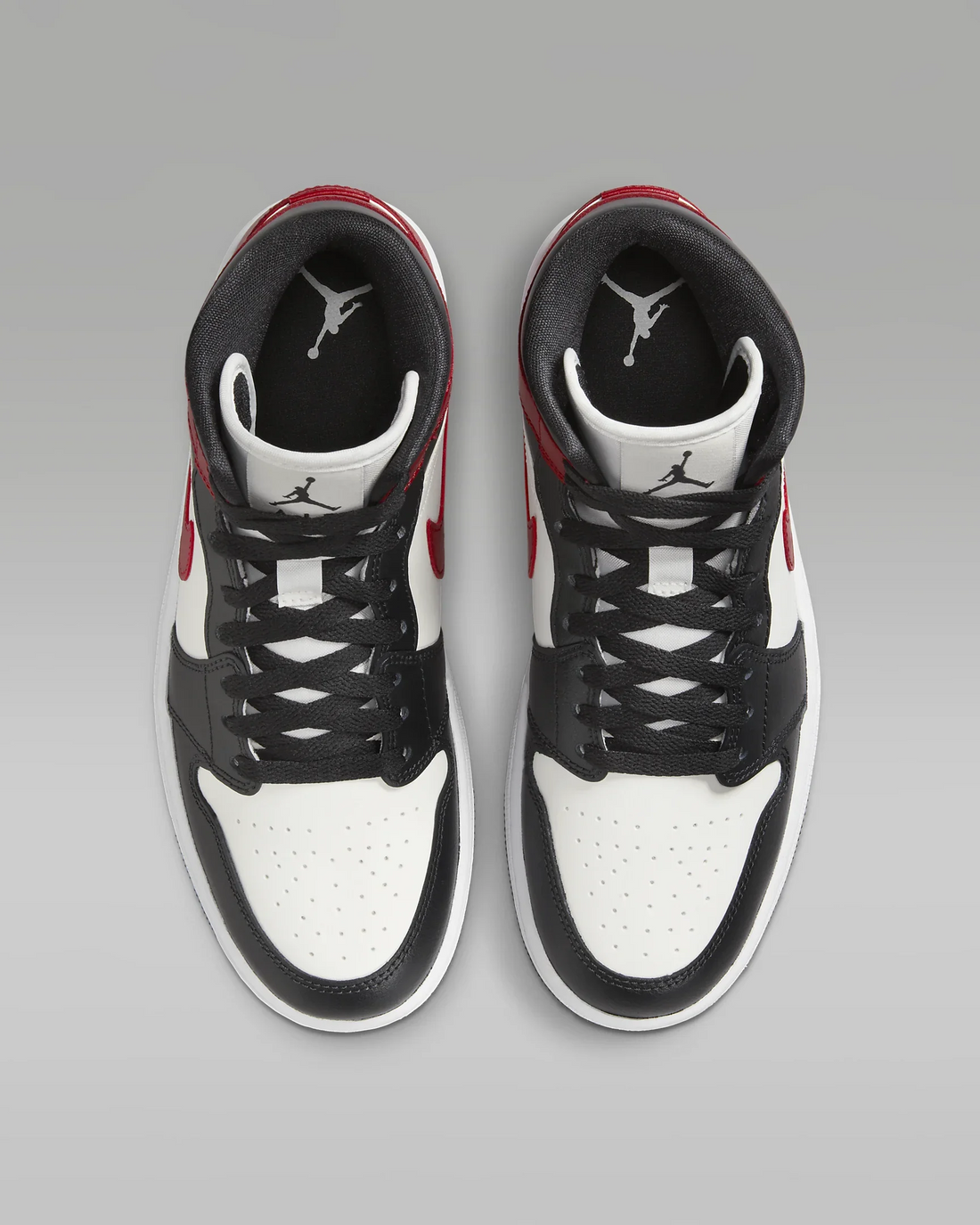 JORDAN 1 Mid Noir/White/Gym Red