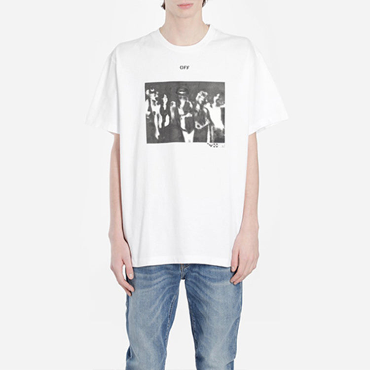 Off-White Spray Painting Arrows Sketch Short Sleeve Oversize 'White Black' OMAA038R201850150110