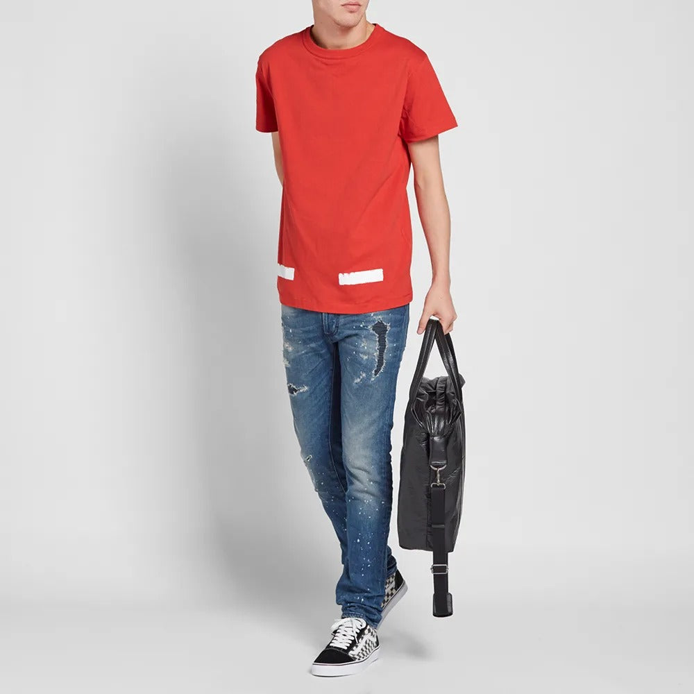Off-White Brushed Diagonal S/S T-Shirt OMAA002F161850102001